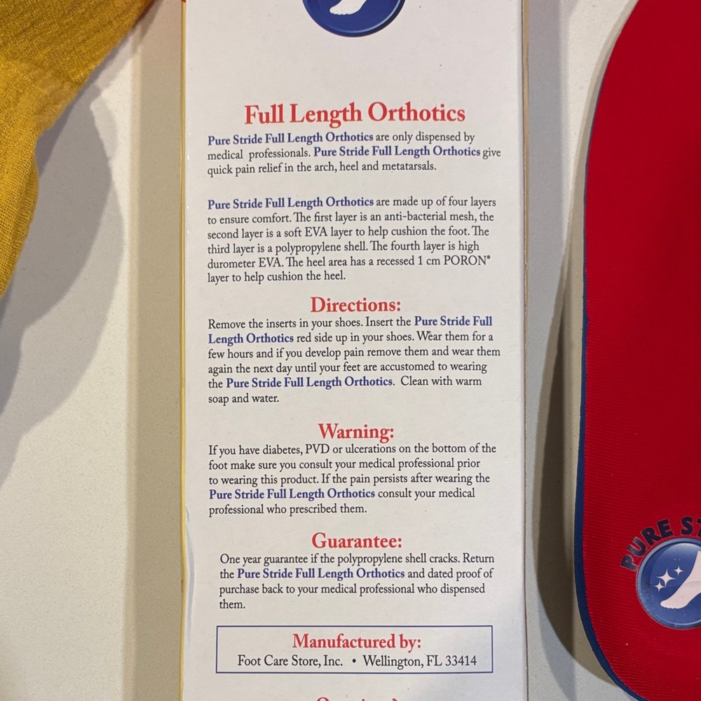 Pure Stride Orthotics New In Box - Picture 5 of 6